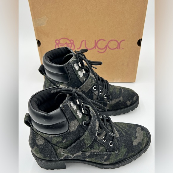 SUGAR - Myisha Camo Lug Sole Lifestyle Motorcycle Boots - Picture 5 of 7